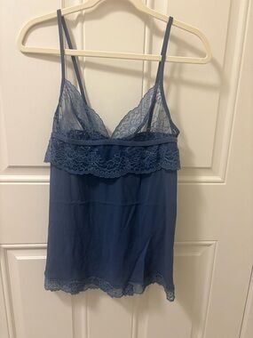 La Perla Blue Lace-Trim Slip Cami